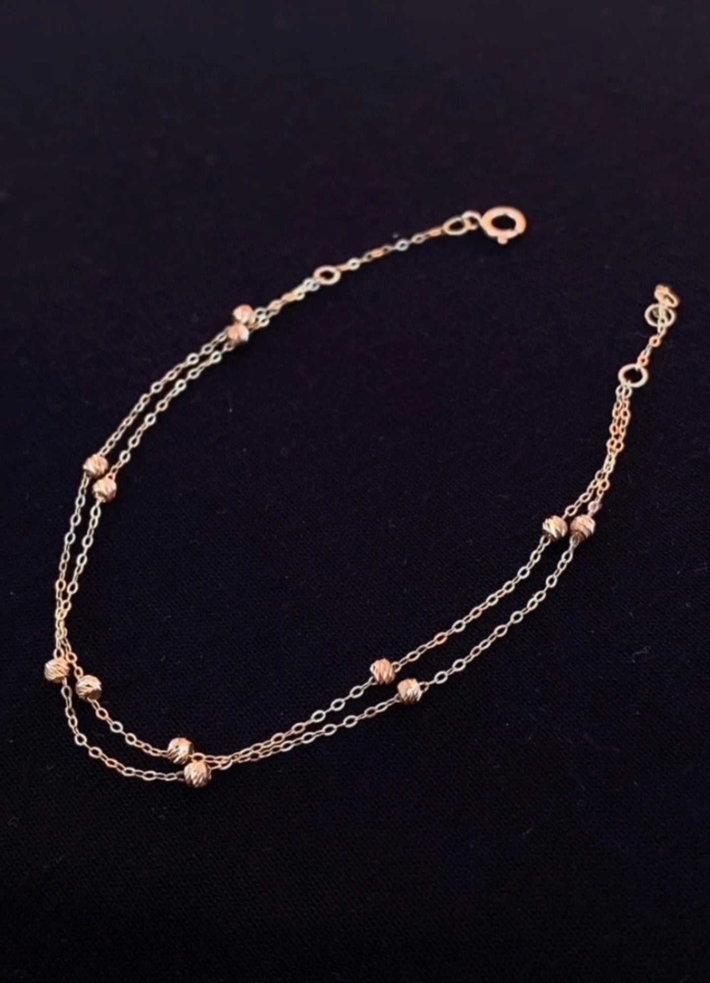 Gourmette Double Boules en or 18 carats