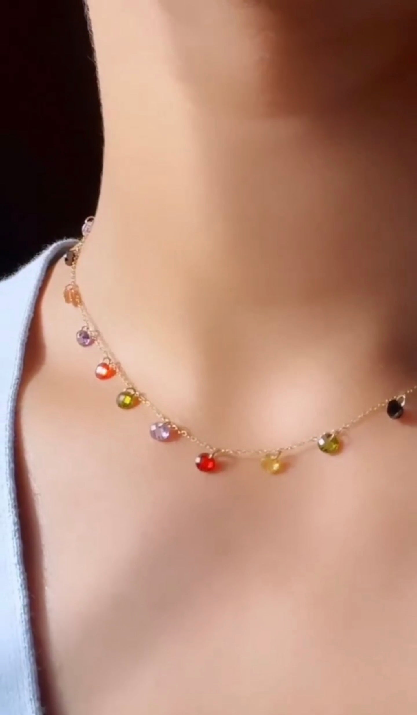 Collier perle coloré en Or 18k