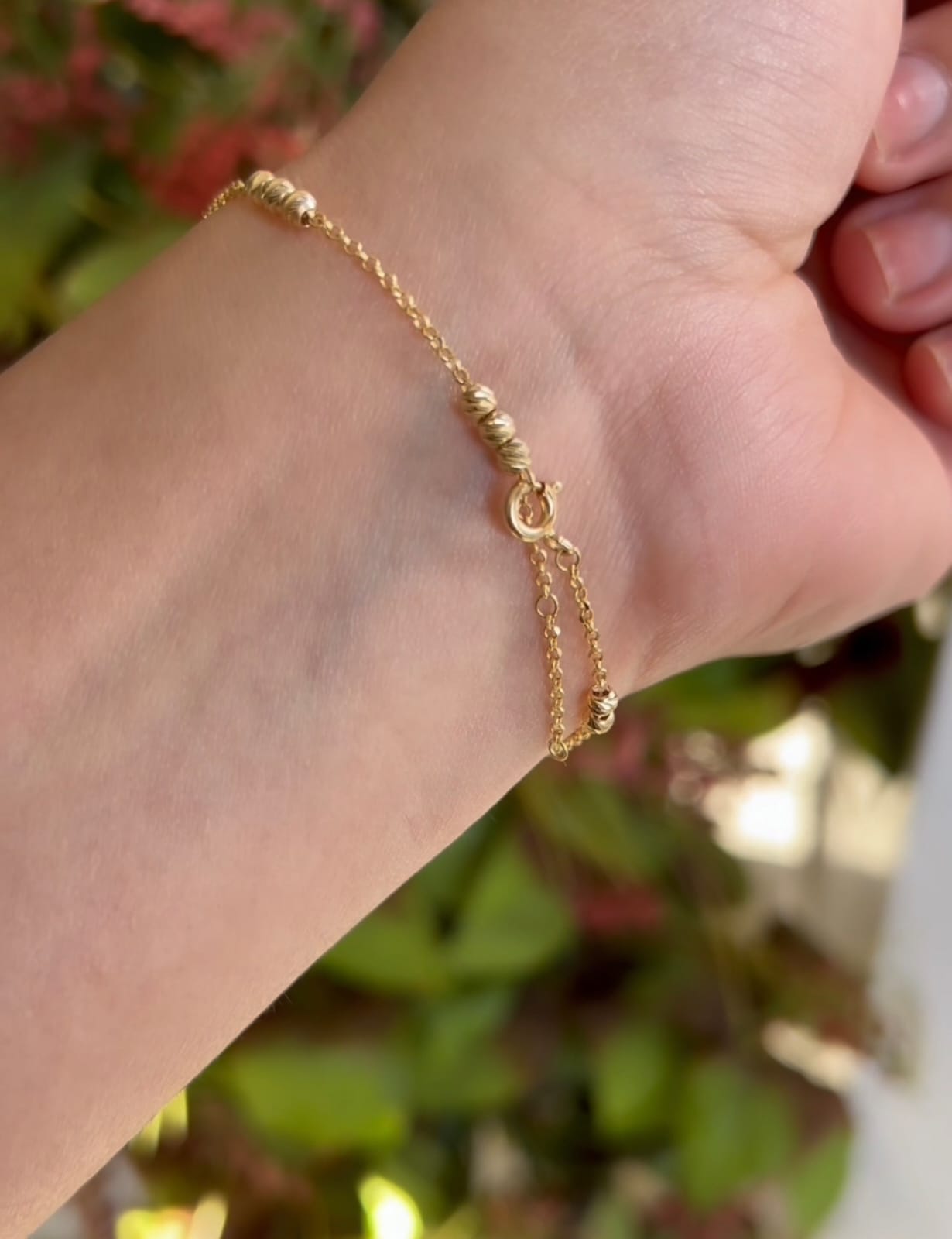 Gourmette Lys en Or 18k